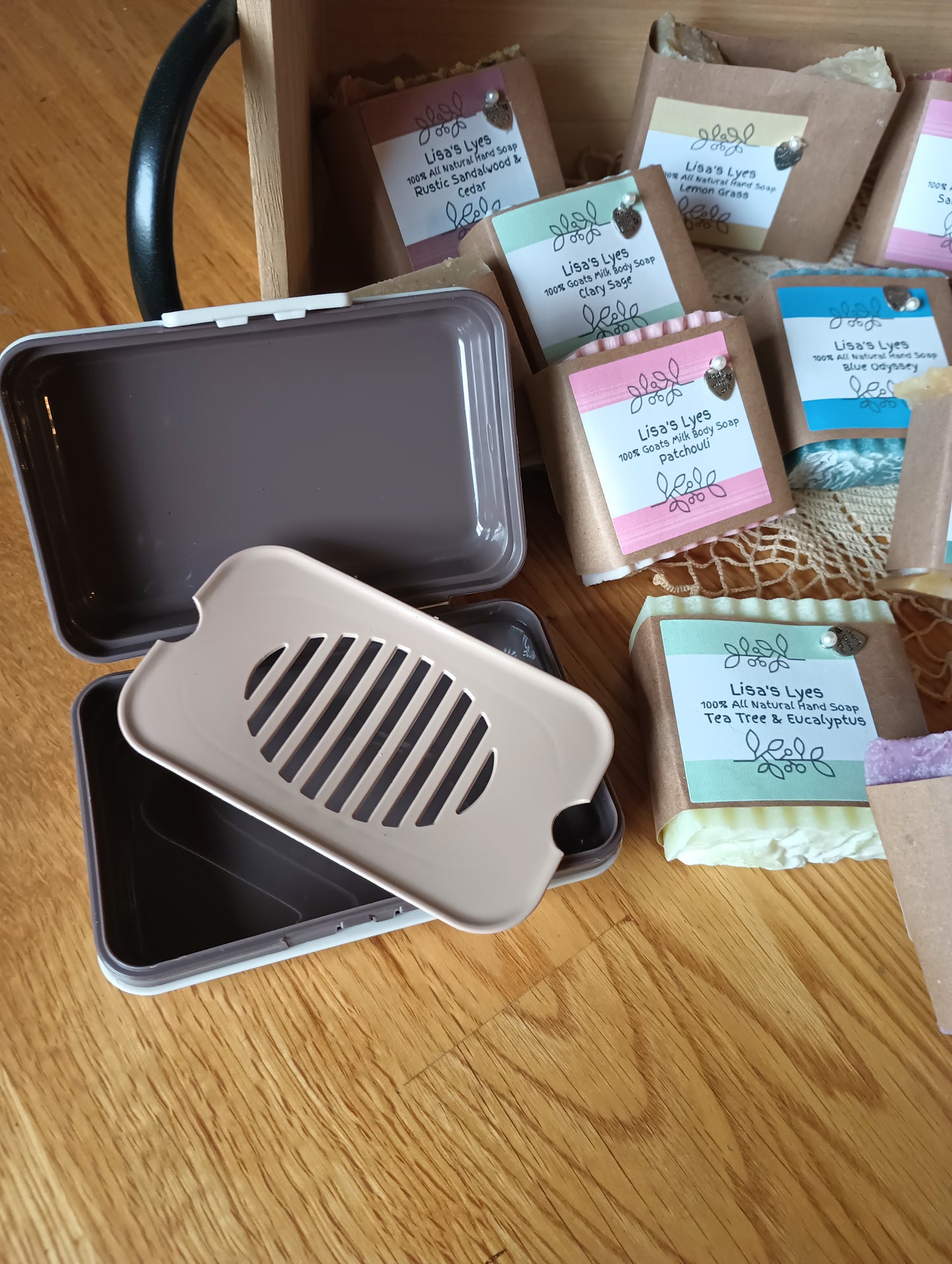 Beige Leak Proof Travel Soap Container
