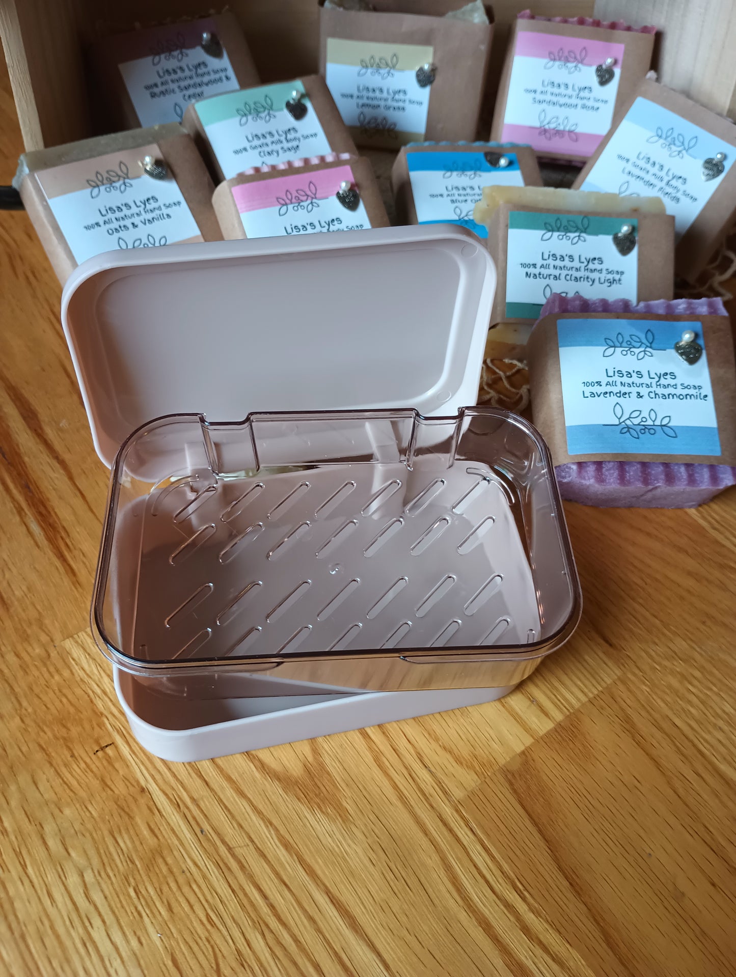 Light Mauve Travel Soap Container