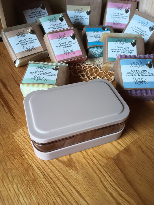 Light Mauve Travel Soap Container
